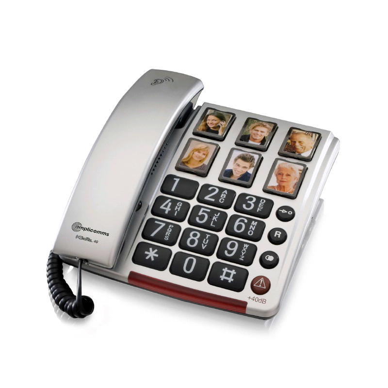 Téléphone à grandes touches et photos programmables.