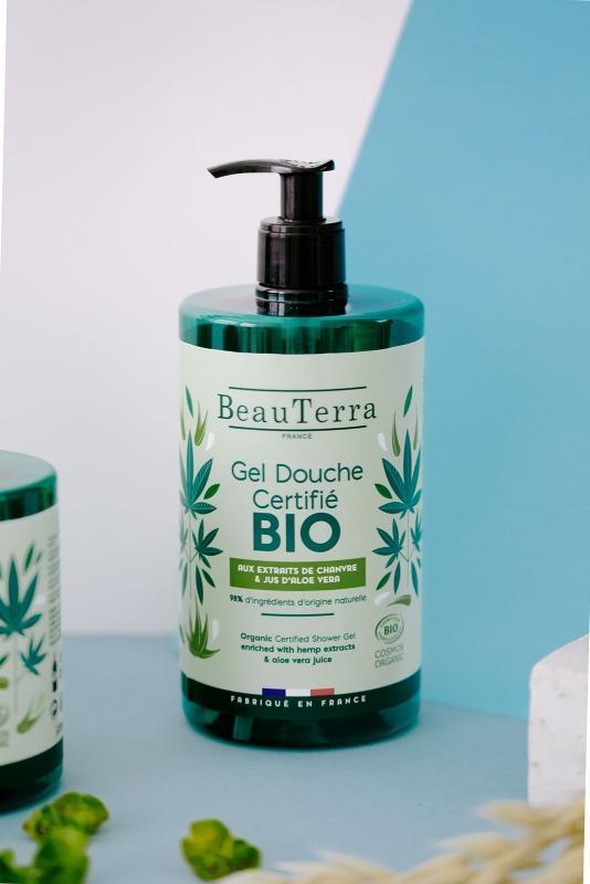 Gel douche BIO aux extraits de chanvre et jus d'aloe vera 750ml